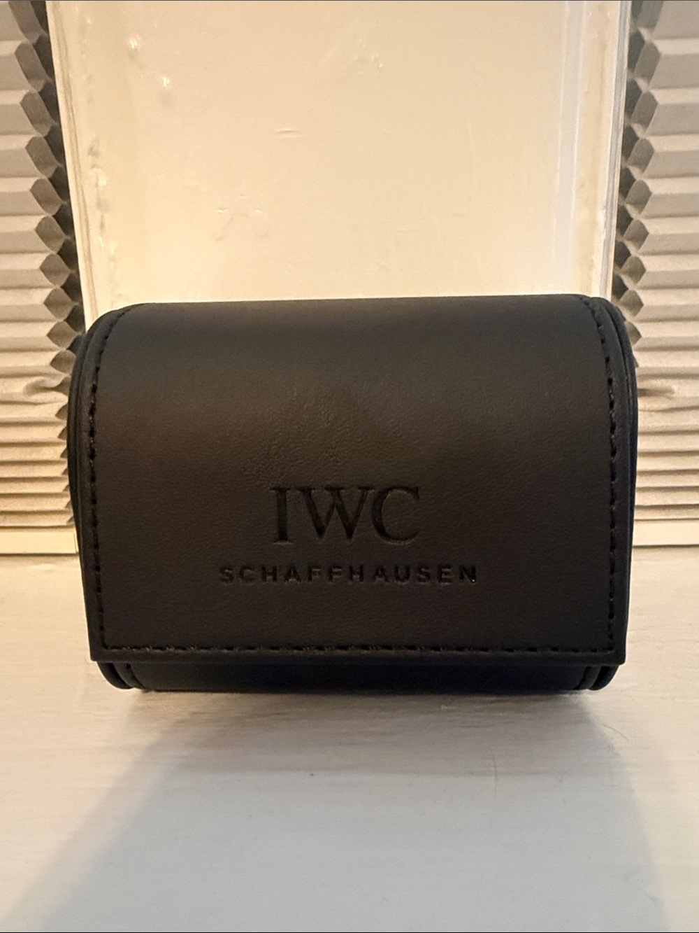 IWC Black Leather Travel Watch Case